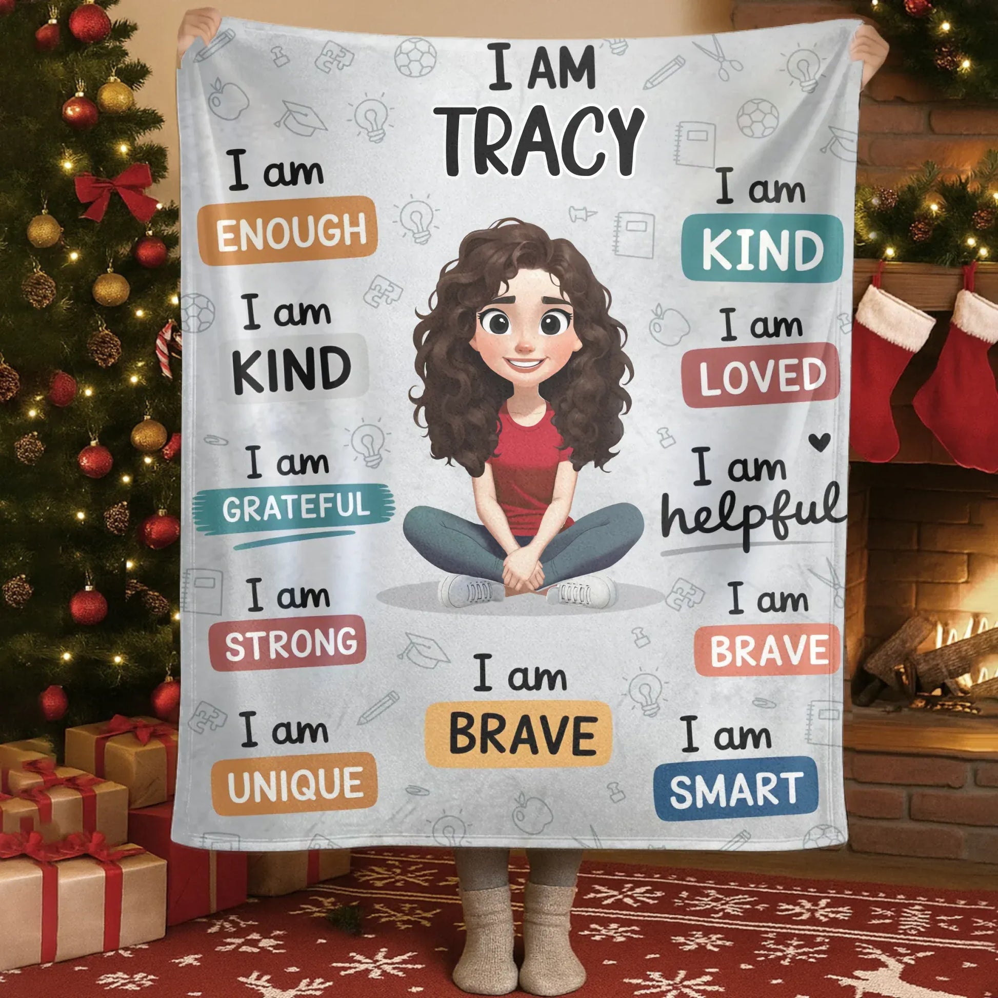 Blanket Custom KNT / White / 30x40in / 76x101cm Girl Affirmation Quotes - Personalized Girl Power Custom Motivation Blanket