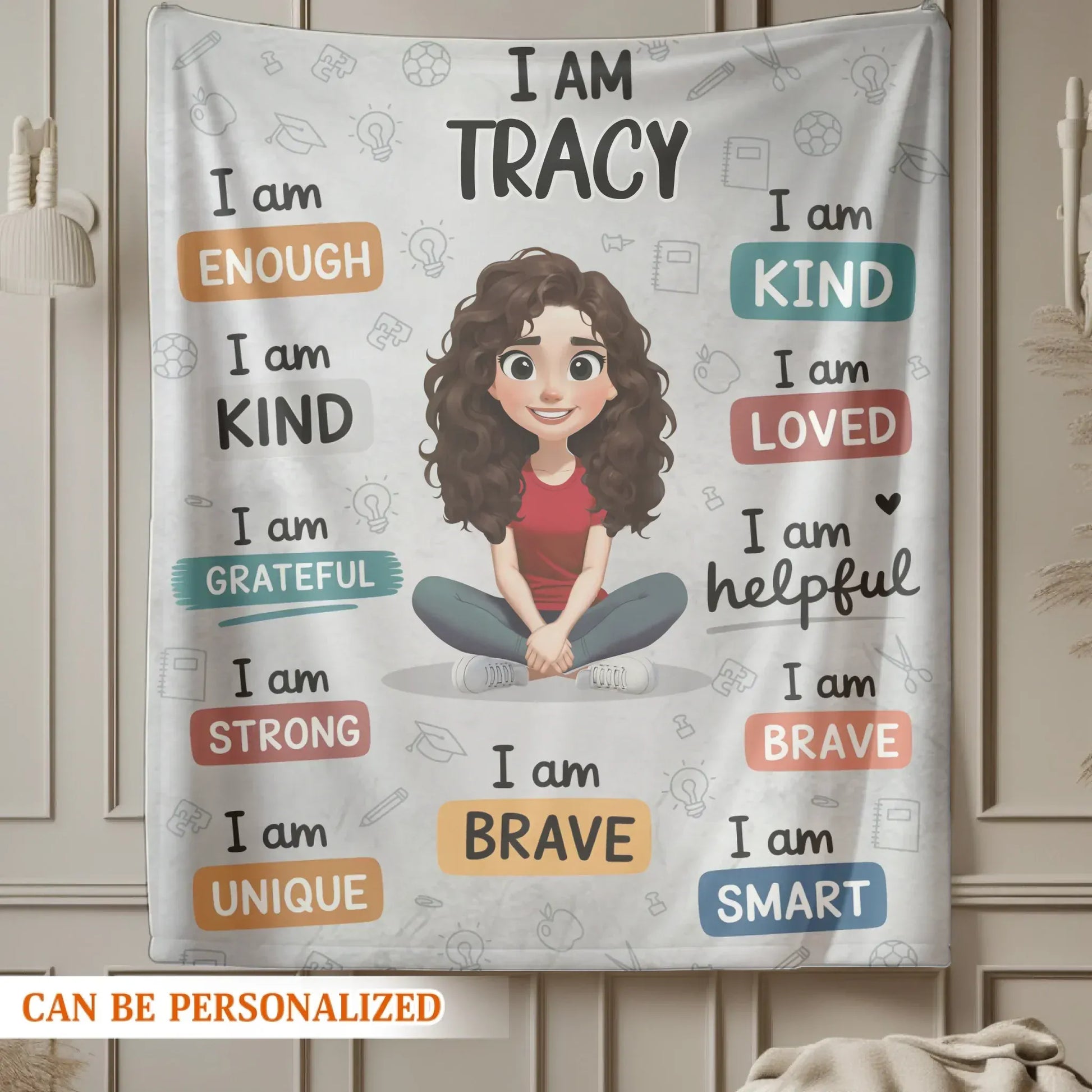 Girl Affirmation Quotes - Personalized Girl Power Custom Motivation Blanket
