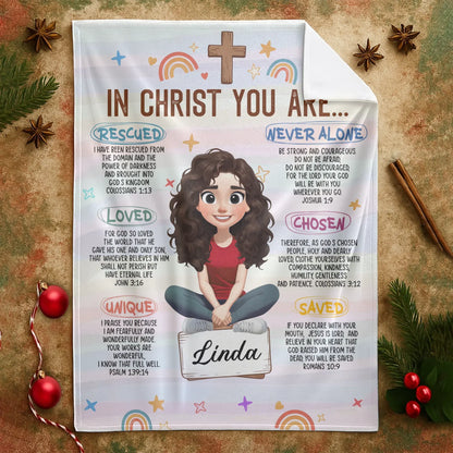 In Christ You Are - Personalized Bible Verse Affirmation Custom Blanket