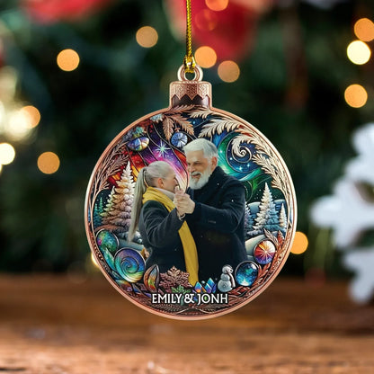 Personalized Ornaments Magical Midnight Winter Forest - Personalized Photo Acrylic Ornament