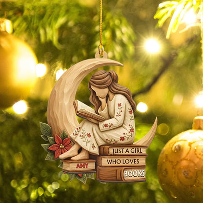 Lost In The Pages - Personalized Book Lovers Custom Acrylic Ornament