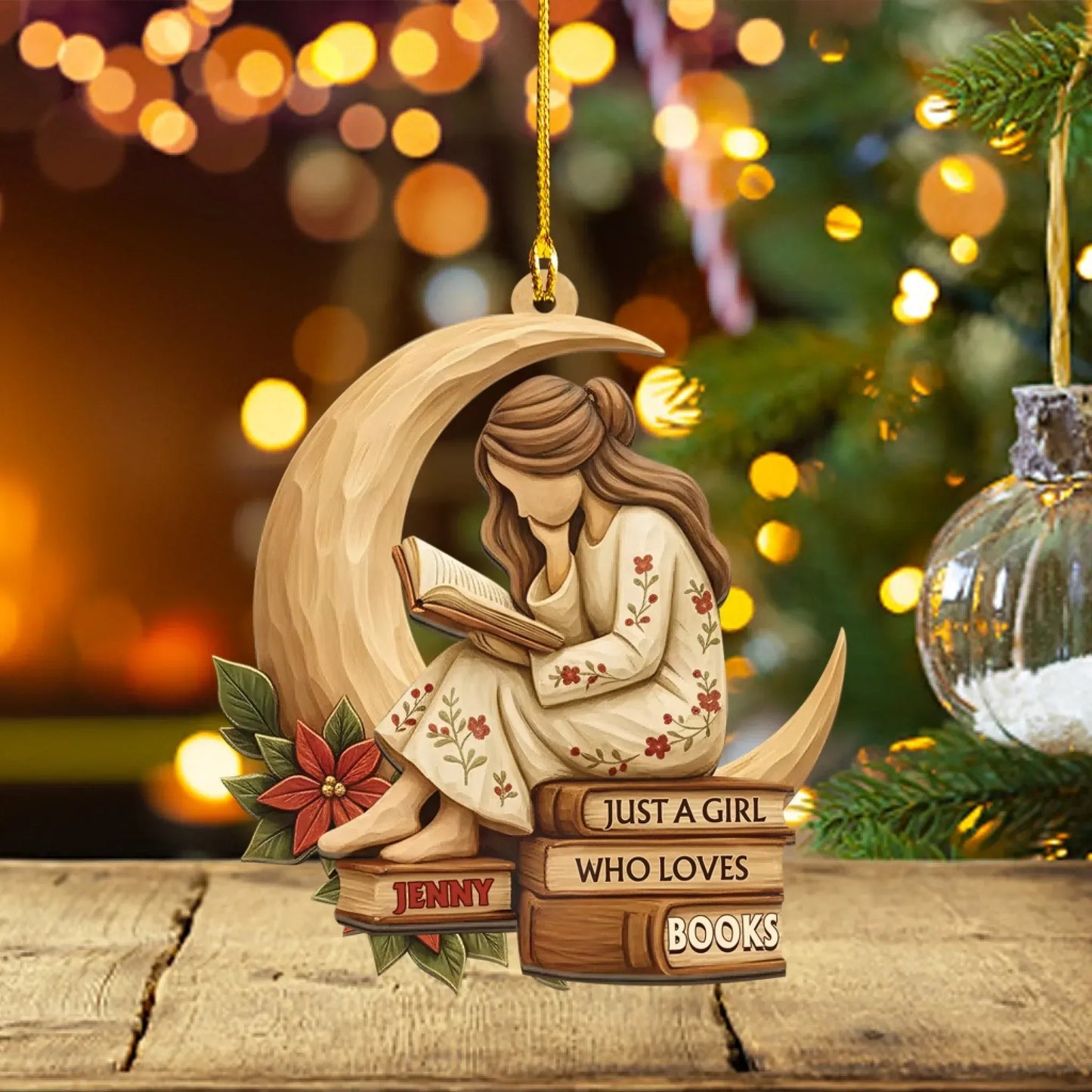 Lost In The Pages - Personalized Book Lovers Custom Acrylic Ornament