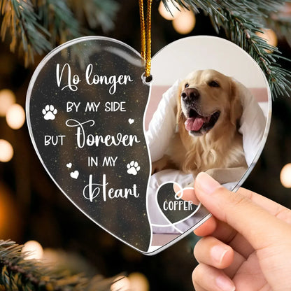 Personalized Ornaments No Longer By My Side But Forever in My Heart - Personalized Dog Acrylic Photo Ornament