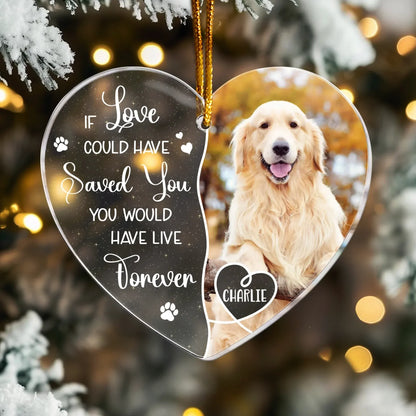 Personalized Ornaments No Longer By My Side But Forever in My Heart - Personalized Dog Acrylic Photo Ornament