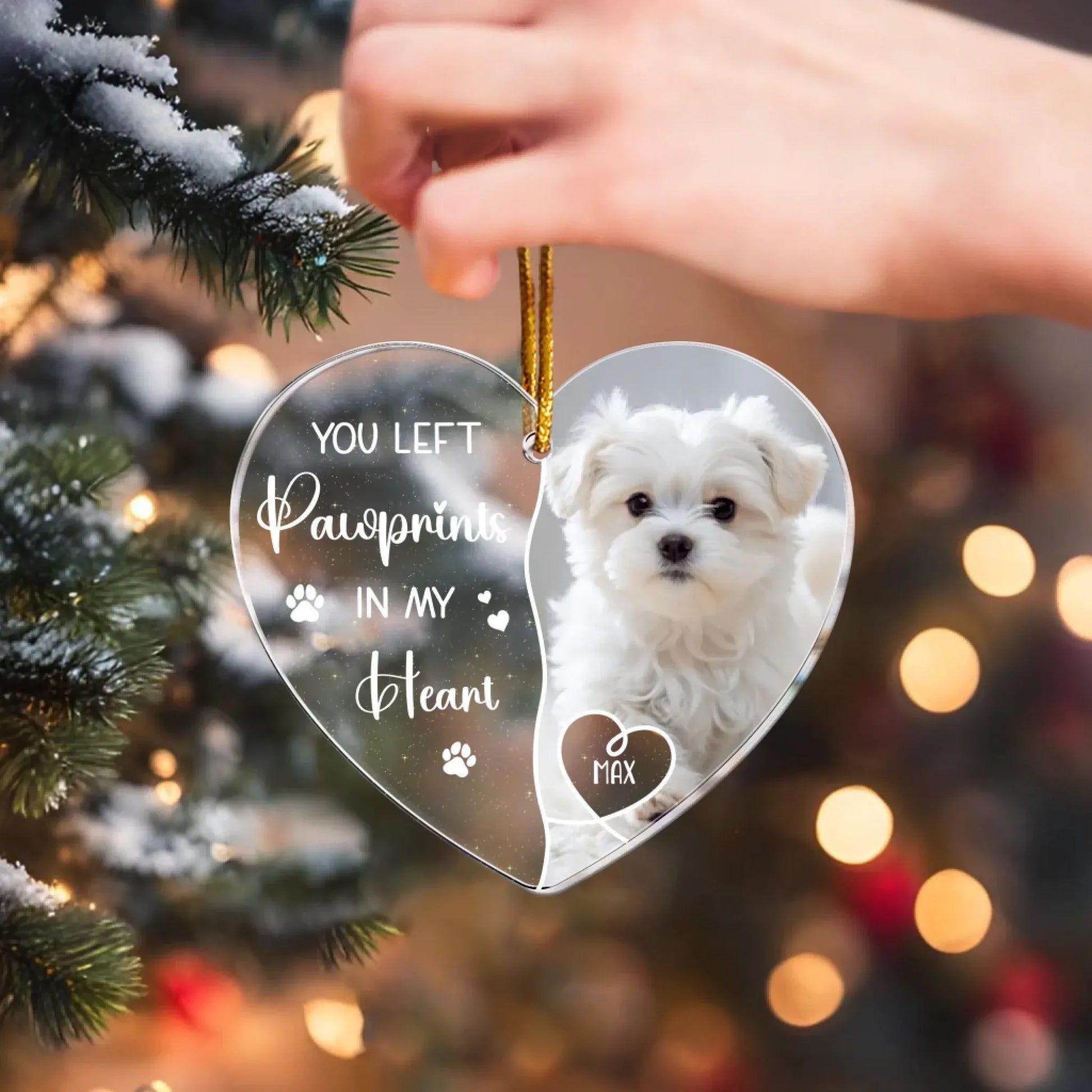 Personalized Ornaments No Longer By My Side But Forever in My Heart - Personalized Dog Acrylic Photo Ornament