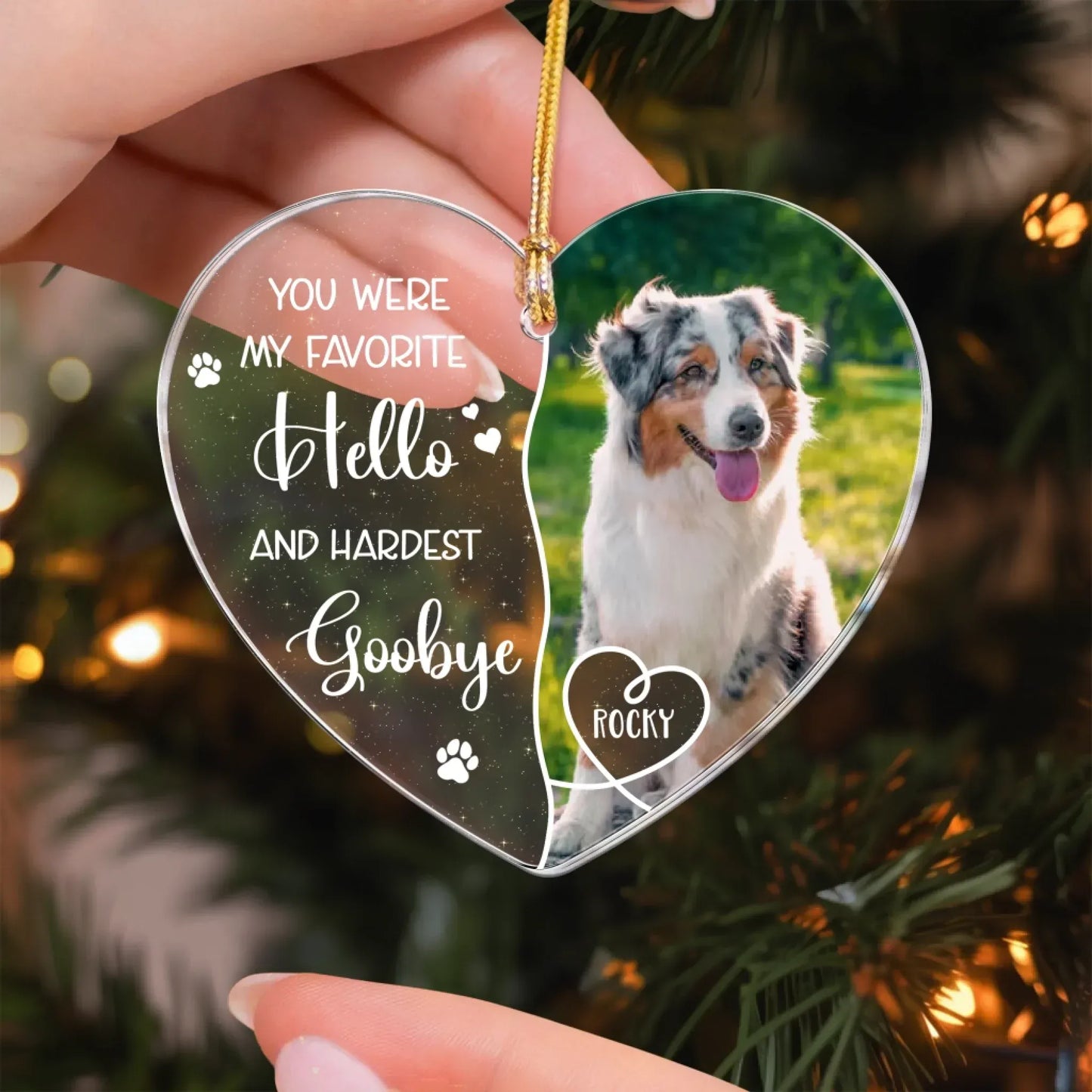Personalized Ornaments No Longer By My Side But Forever in My Heart - Personalized Dog Acrylic Photo Ornament