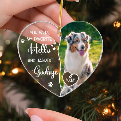 Personalized Ornaments No Longer By My Side But Forever in My Heart - Personalized Dog Acrylic Photo Ornament