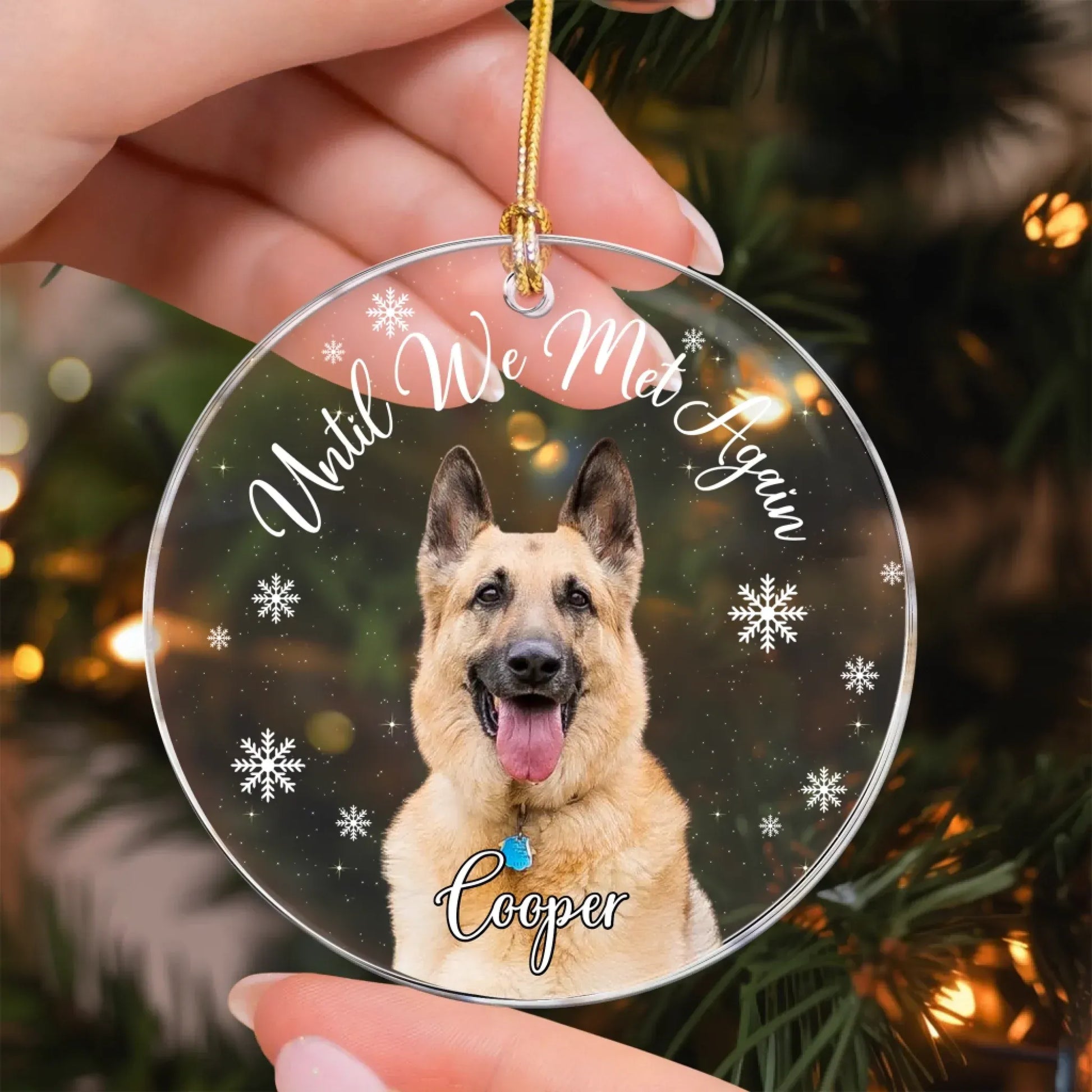 Personalized Ornaments Forever In Our Heart - Personalized Dog Memorial Photo Custom Name Ornament