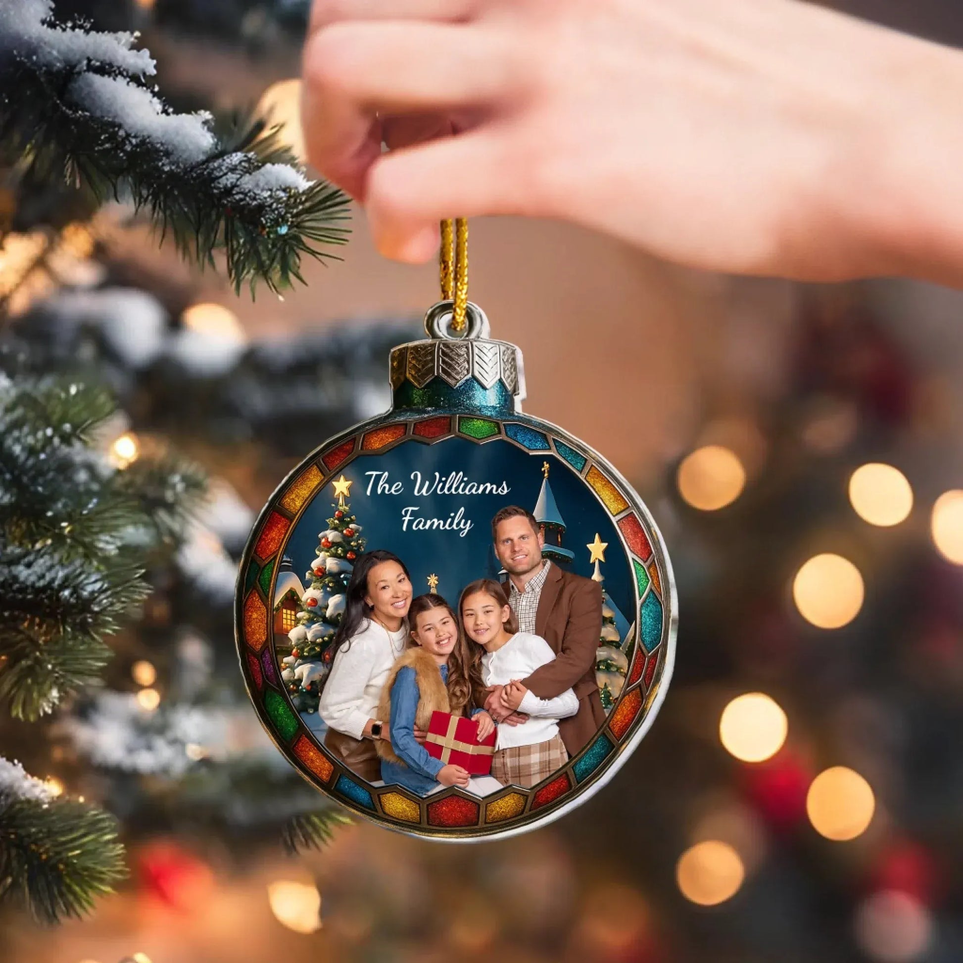 Custom Photo Family Themes 2025 - Personalized Acrylic Photo Ornament