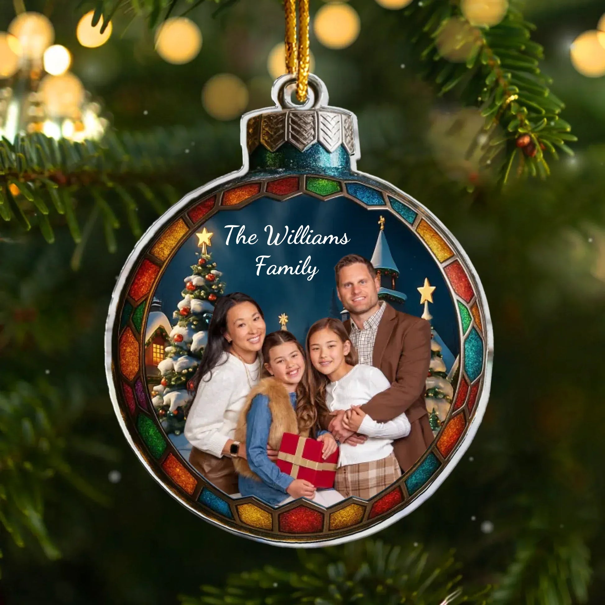 Custom Photo Family Themes 2025 - Personalized Acrylic Photo Ornament