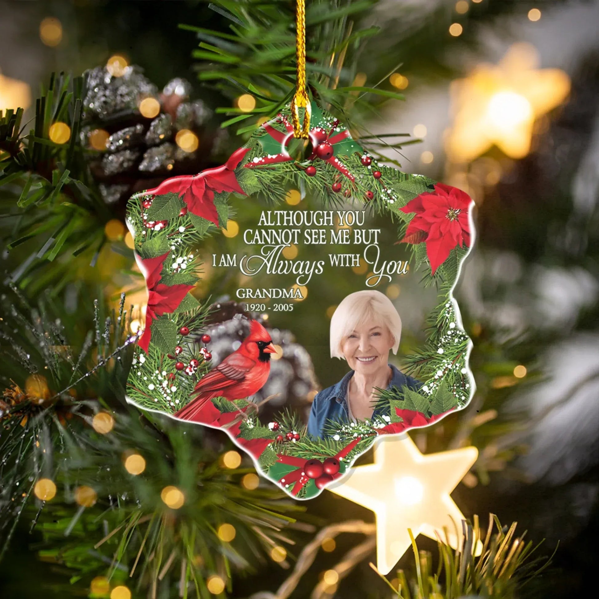 I Am Always With You - Personalized Memorial Photo Acrylic Ornament