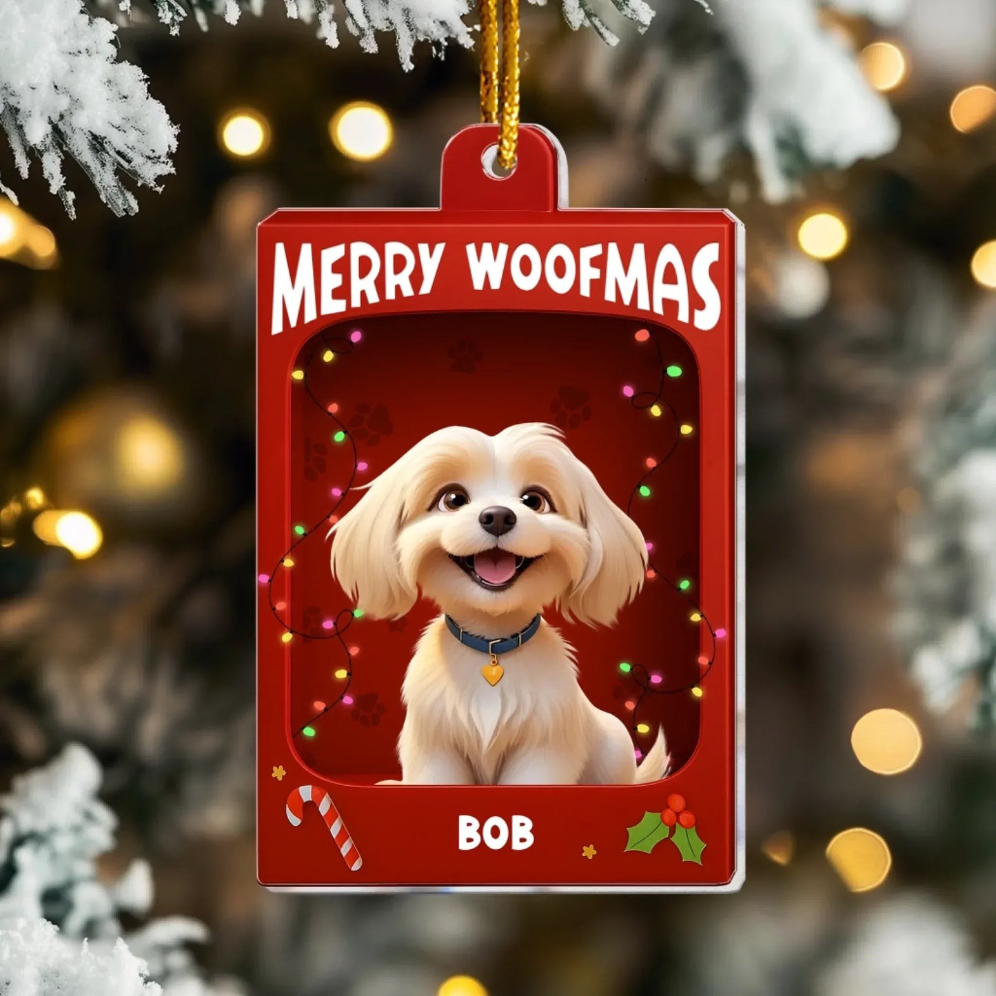 Personalized Ornaments Dog Christmas Toy Box - Merry Woofmas 2025 - Personalized Acrylic Ornament