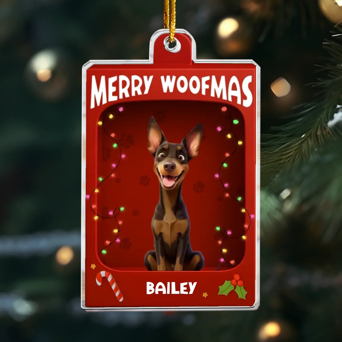Personalized Ornaments Ornament Acrylic / Glass / 3.5in / 8.9cm Dog Christmas Toy Box - Merry Woofmas 2025 - Personalized Acrylic Ornament