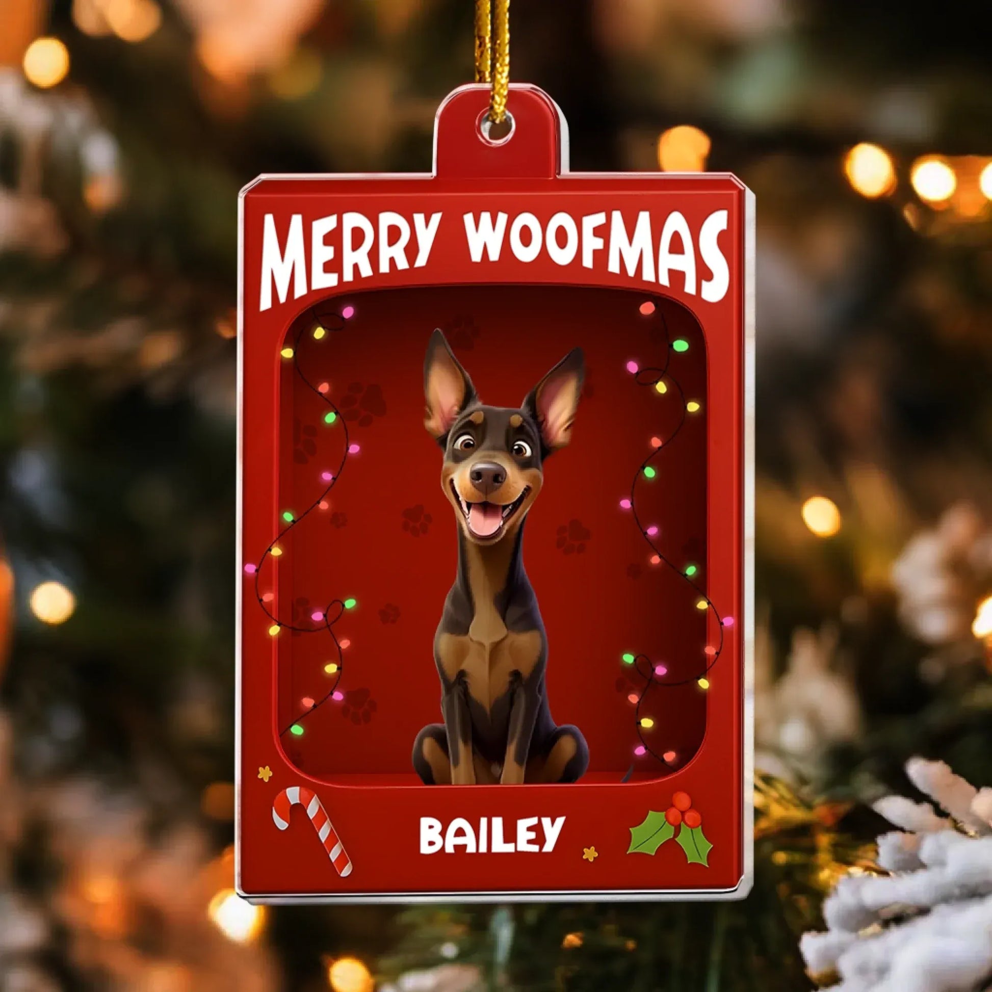 Personalized Ornaments Dog Christmas Toy Box - Merry Woofmas 2025 - Personalized Acrylic Ornament