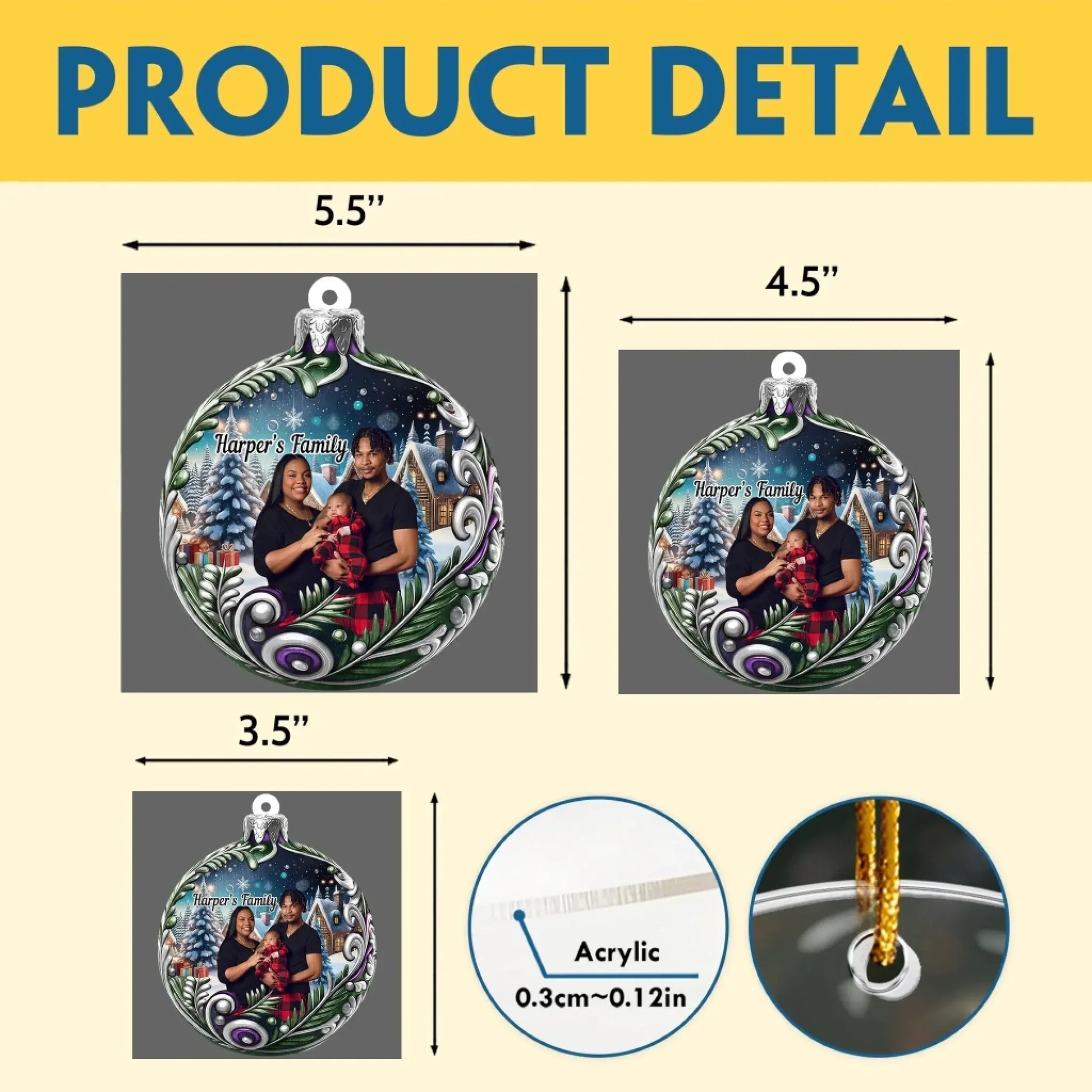 Enchantment Under The Snow - Personalized Photo Acrylic Ornament