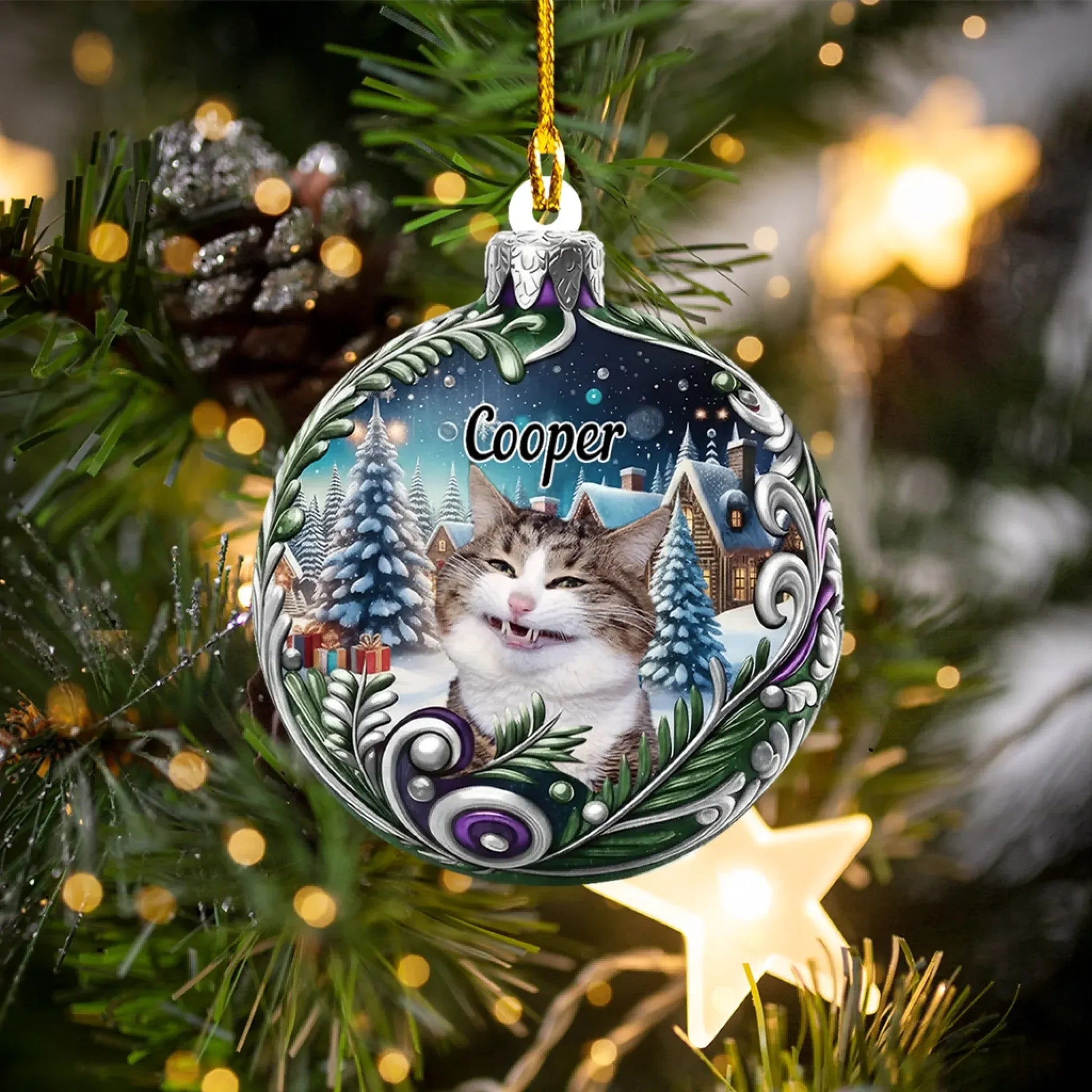 Enchantment Under The Snow - Personalized Photo Acrylic Ornament