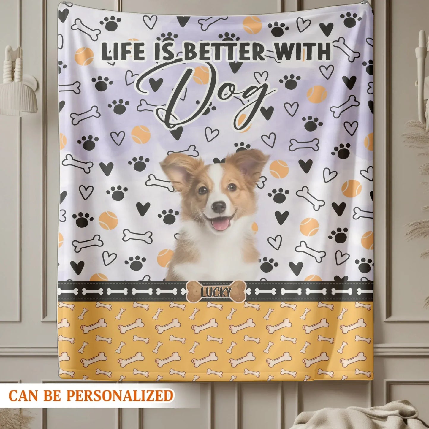 Personalized Blankets Life Is Better With Dog - Personalized Multi Dog Photo & Name Custom Blanket