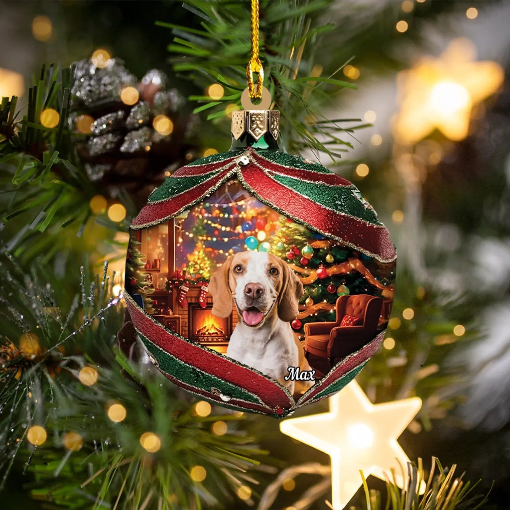 Wrapped Up In Holiday Love - Personalized Photo Acrylic Ornament