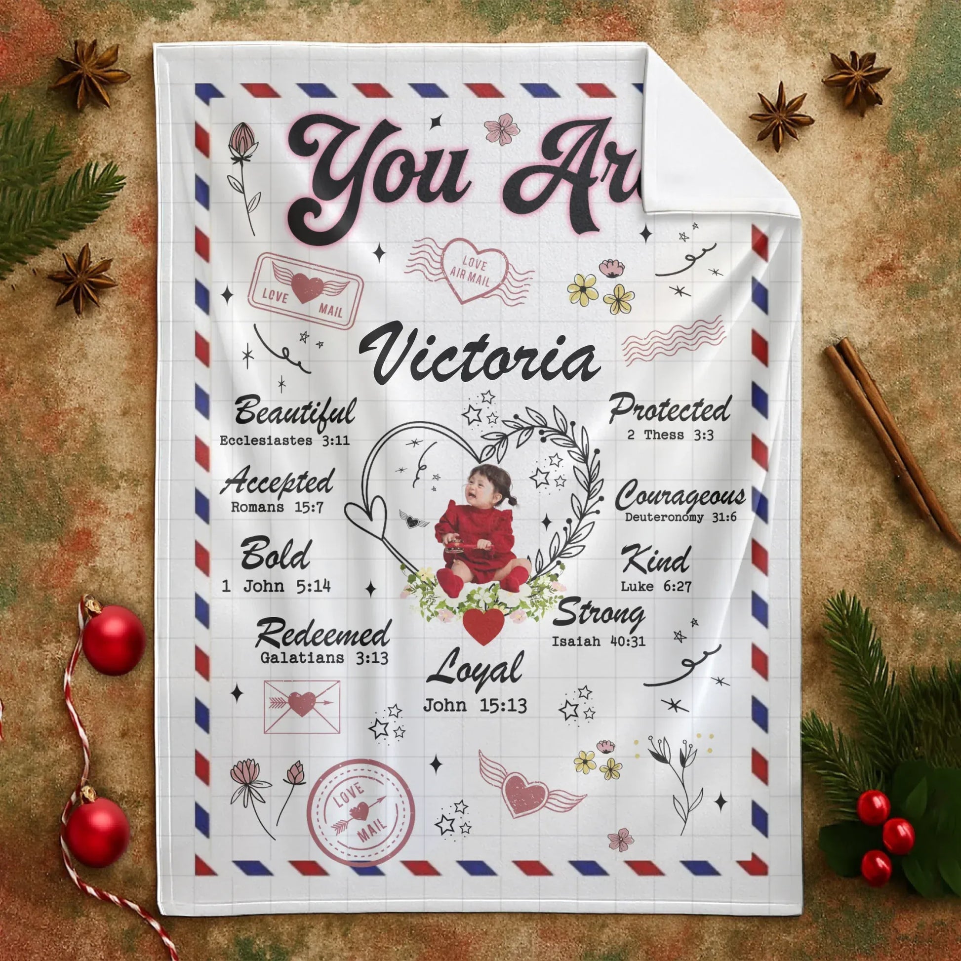 Personalized Blankets Blanket Custom KNT / White / 30x40in / 76x101cm You Are Bible Verse Christian Scripture – Personalized Blanket