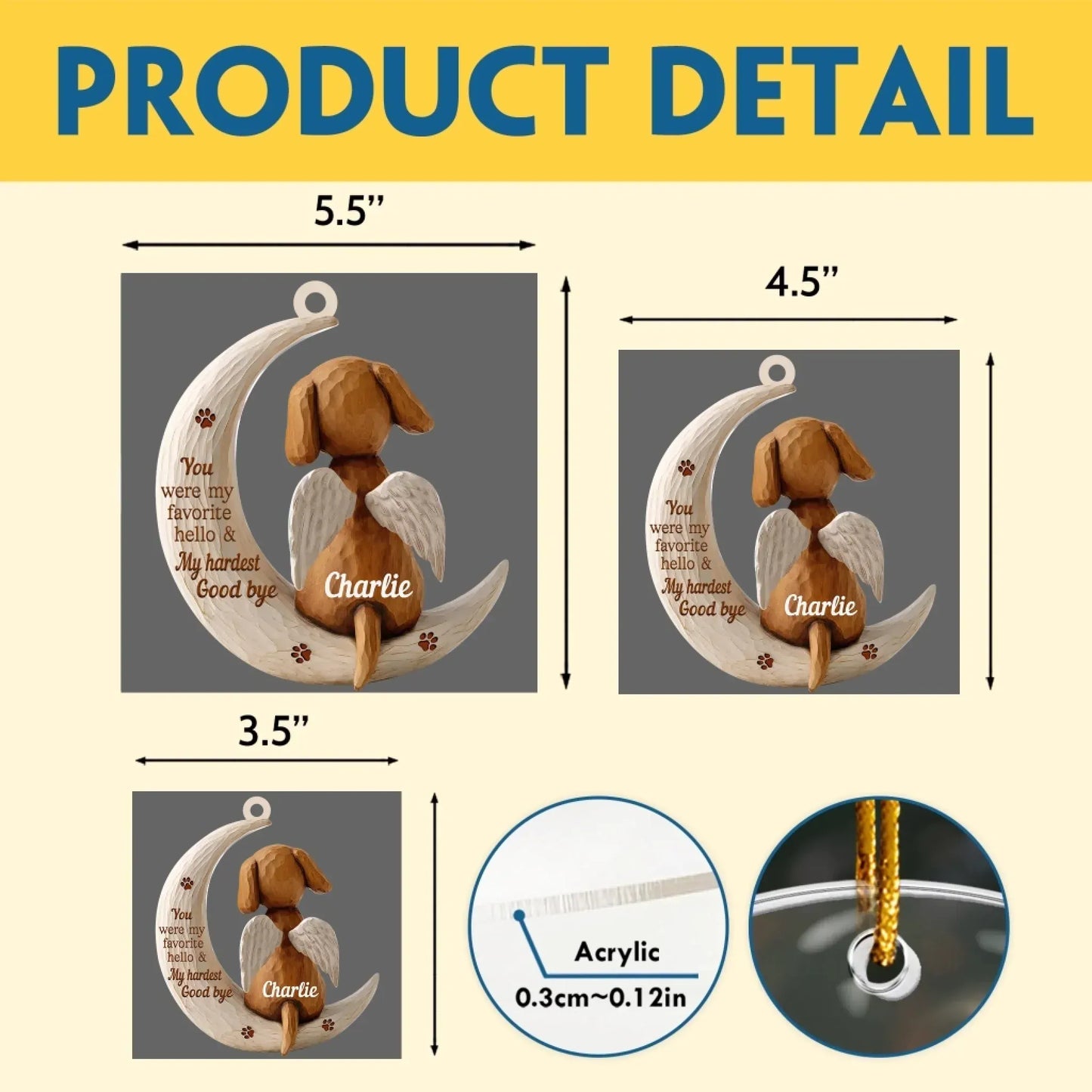 My Favorite Hello & Hardest Goodbye - Personalized Dog And Cat Lover Custom Acrylic Ornament