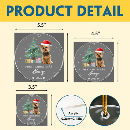 Personalized Ornaments Dog’s First Christmas, Puppy’s 1st Christmas - Personalized Dog Photo Ornament
