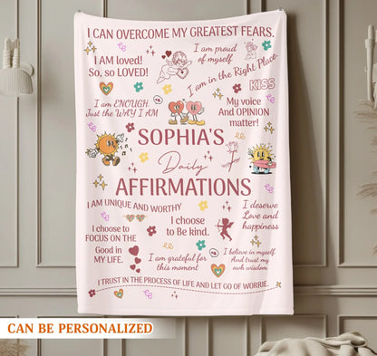 Personalized Blankets I Am Enough Just The Way I Am - Personalized Daily Affirmations Custom Blanket