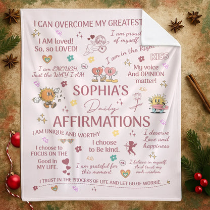 Personalized Blankets I Am Enough Just The Way I Am - Personalized Daily Affirmations Custom Blanket