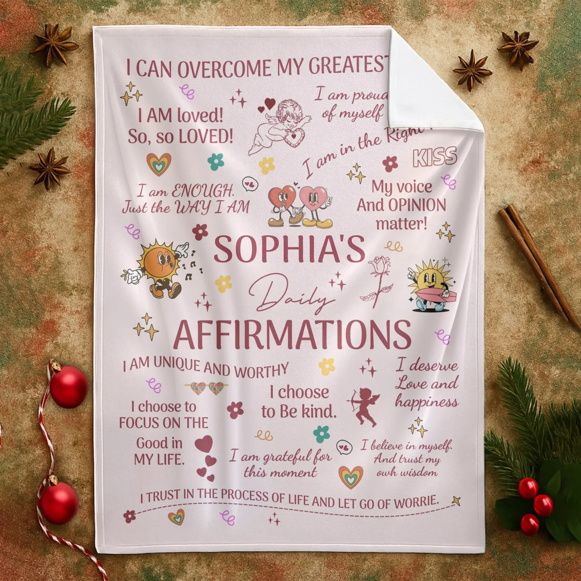 Personalized Blankets I Am Enough Just The Way I Am - Personalized Daily Affirmations Custom Blanket