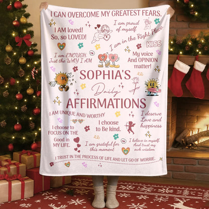 Personalized Blankets I Am Enough Just The Way I Am - Personalized Daily Affirmations Custom Blanket