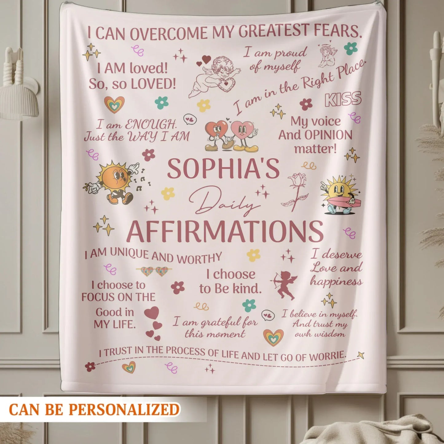 Personalized Blankets I Am Enough Just The Way I Am - Personalized Daily Affirmations Custom Blanket