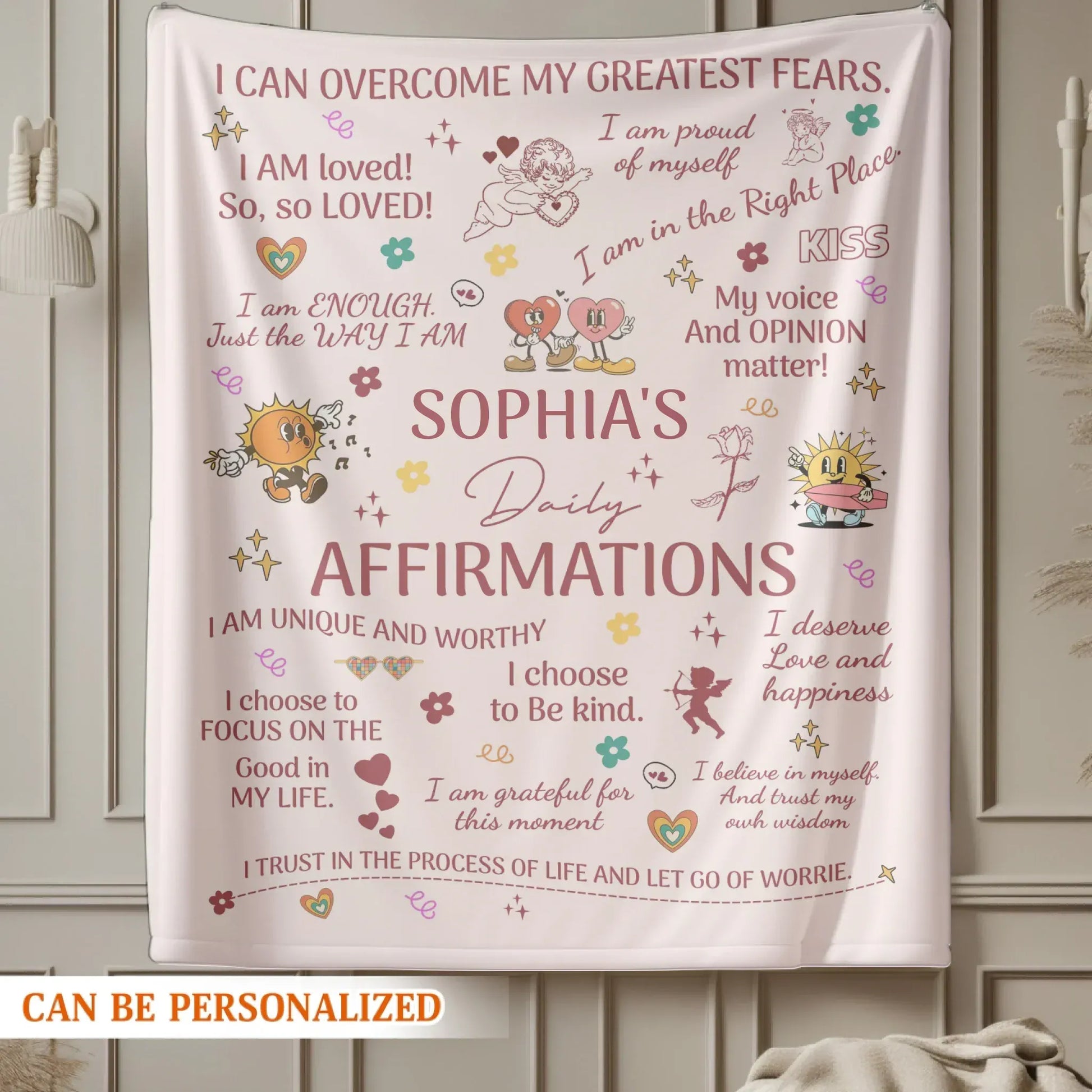 Personalized Blankets I Am Enough Just The Way I Am - Personalized Daily Affirmations Custom Blanket
