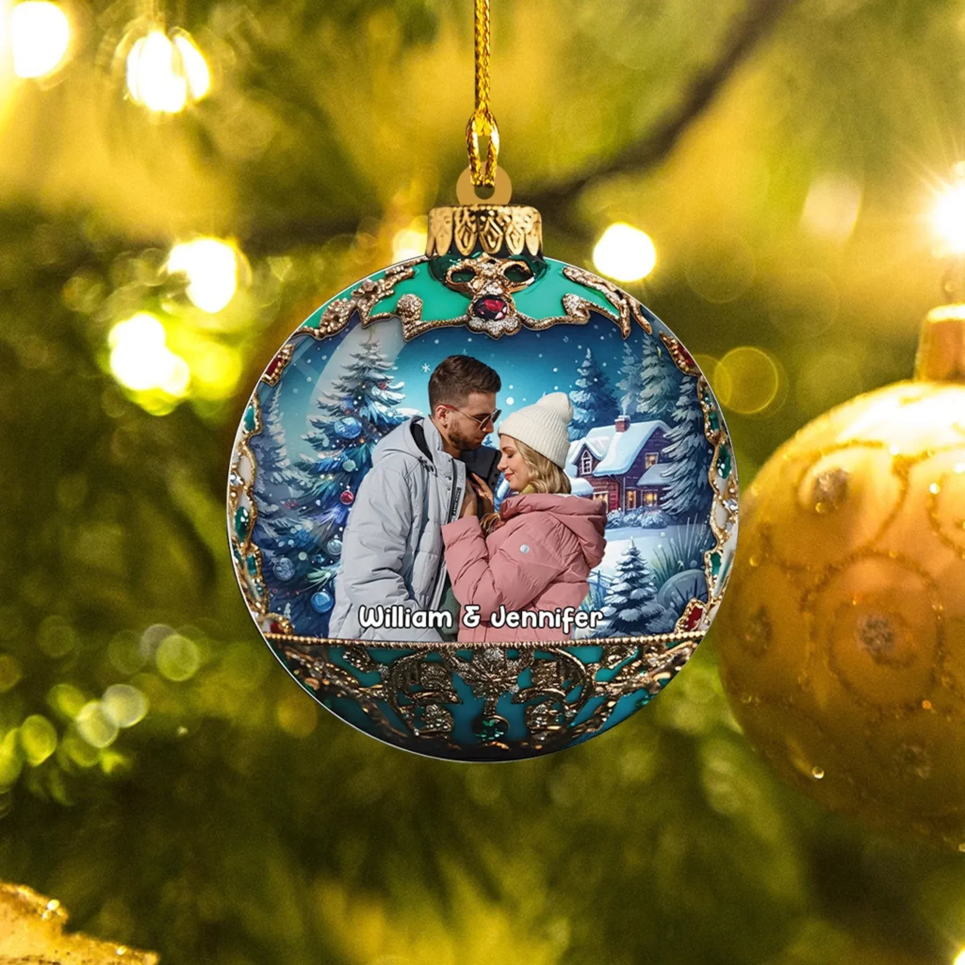 That Happy Face Is The Best Gift Of All - Personalized Family Photo Custom Acrylic Ornament