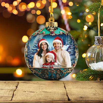 That Happy Face Is The Best Gift Of All - Personalized Family Photo Custom Acrylic Ornament