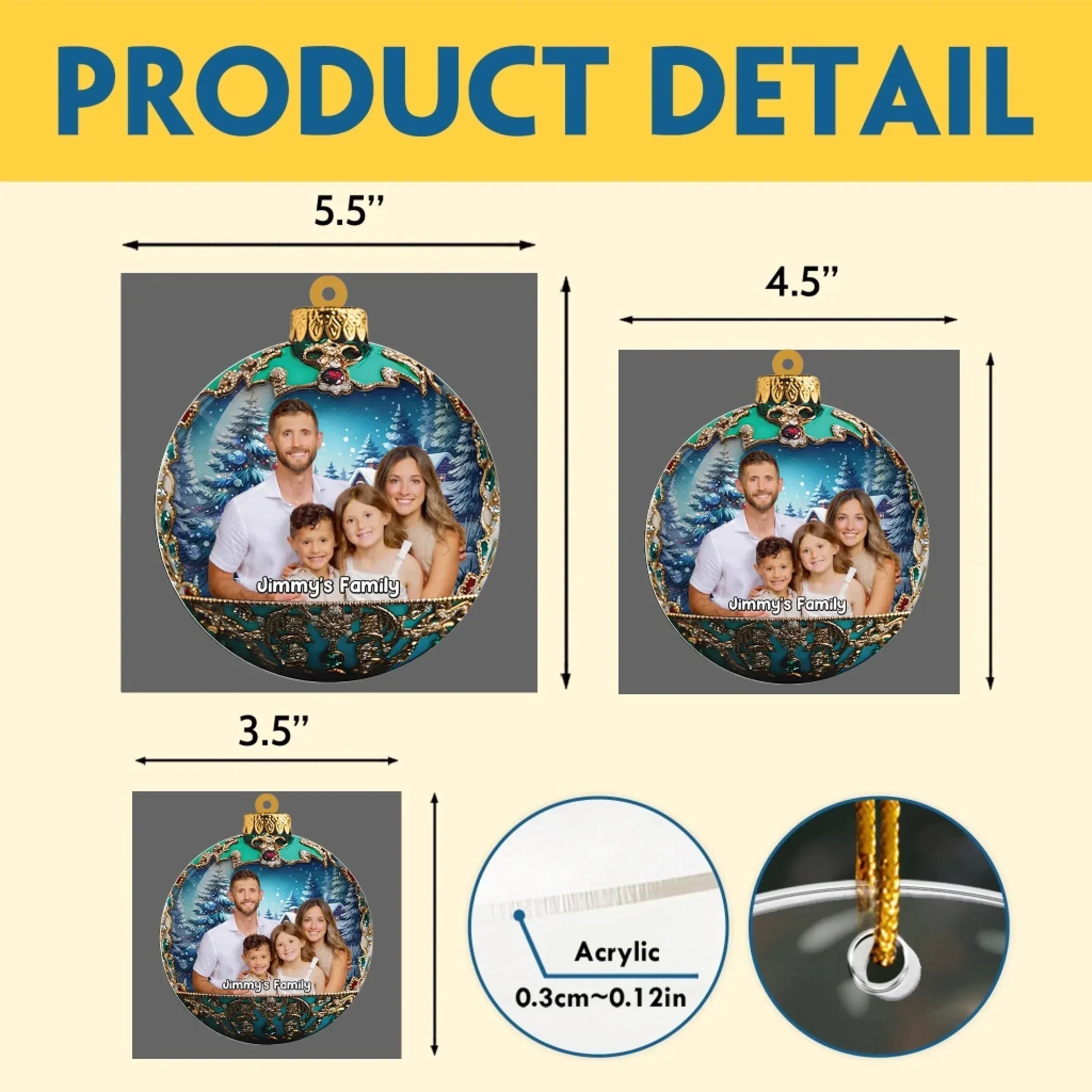 That Happy Face Is The Best Gift Of All - Personalized Family Photo Custom Acrylic Ornament