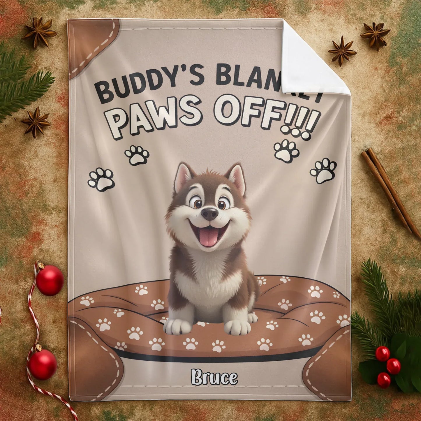 Personalized Blankets Buddy's Blanket Paws Off - Personalized Cute Dog Cartoon Custom Blanket