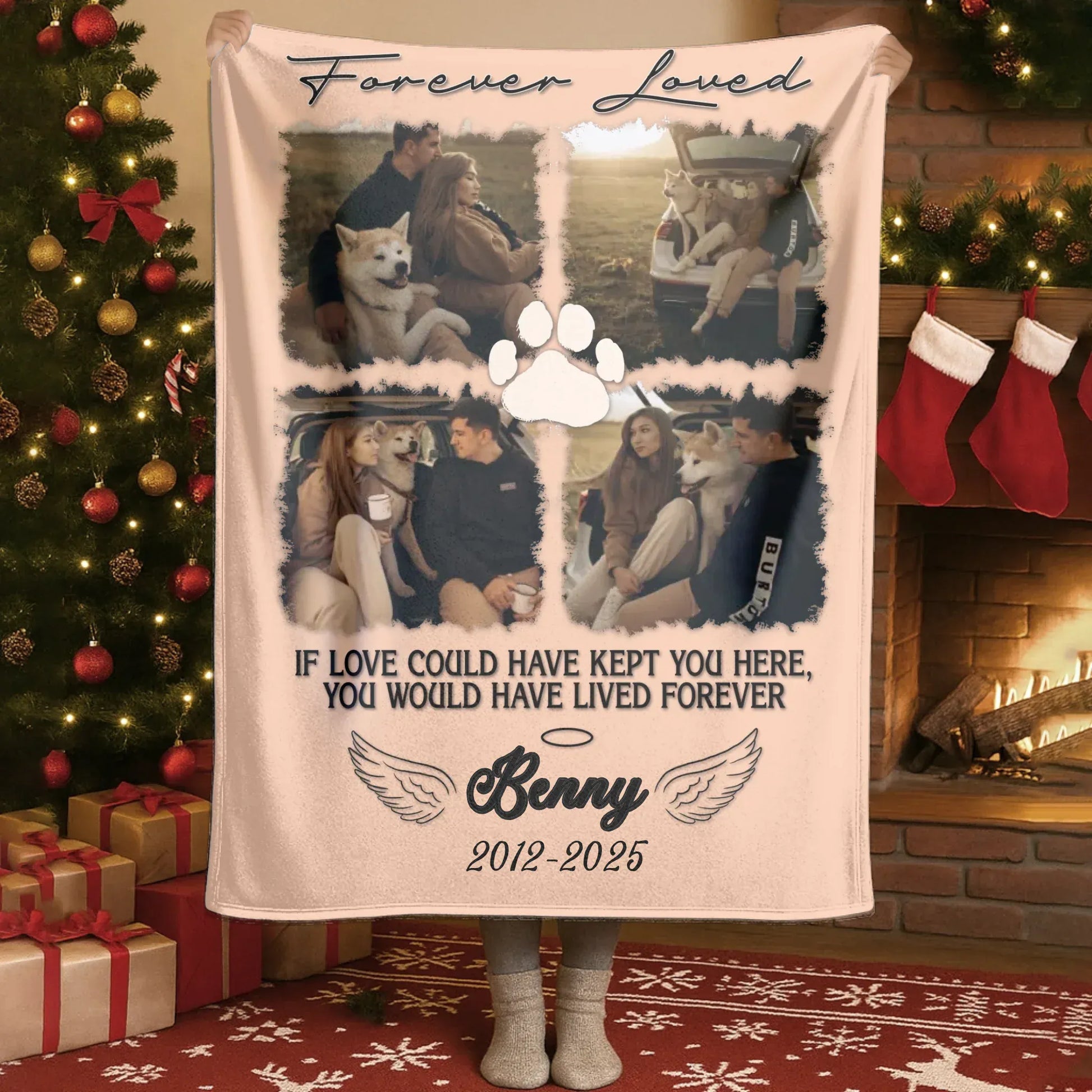 If Love Could Have Kept You Here - Personalized Dog Memorial Photo Blanket