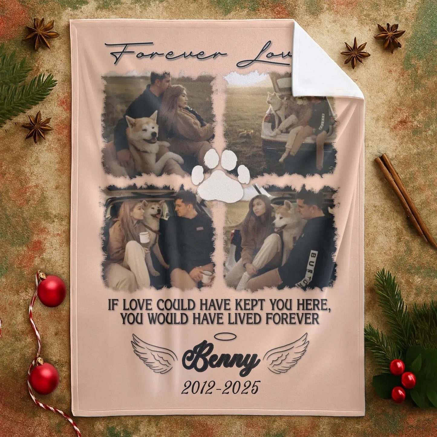 If Love Could Have Kept You Here - Personalized Dog Memorial Photo Blanket