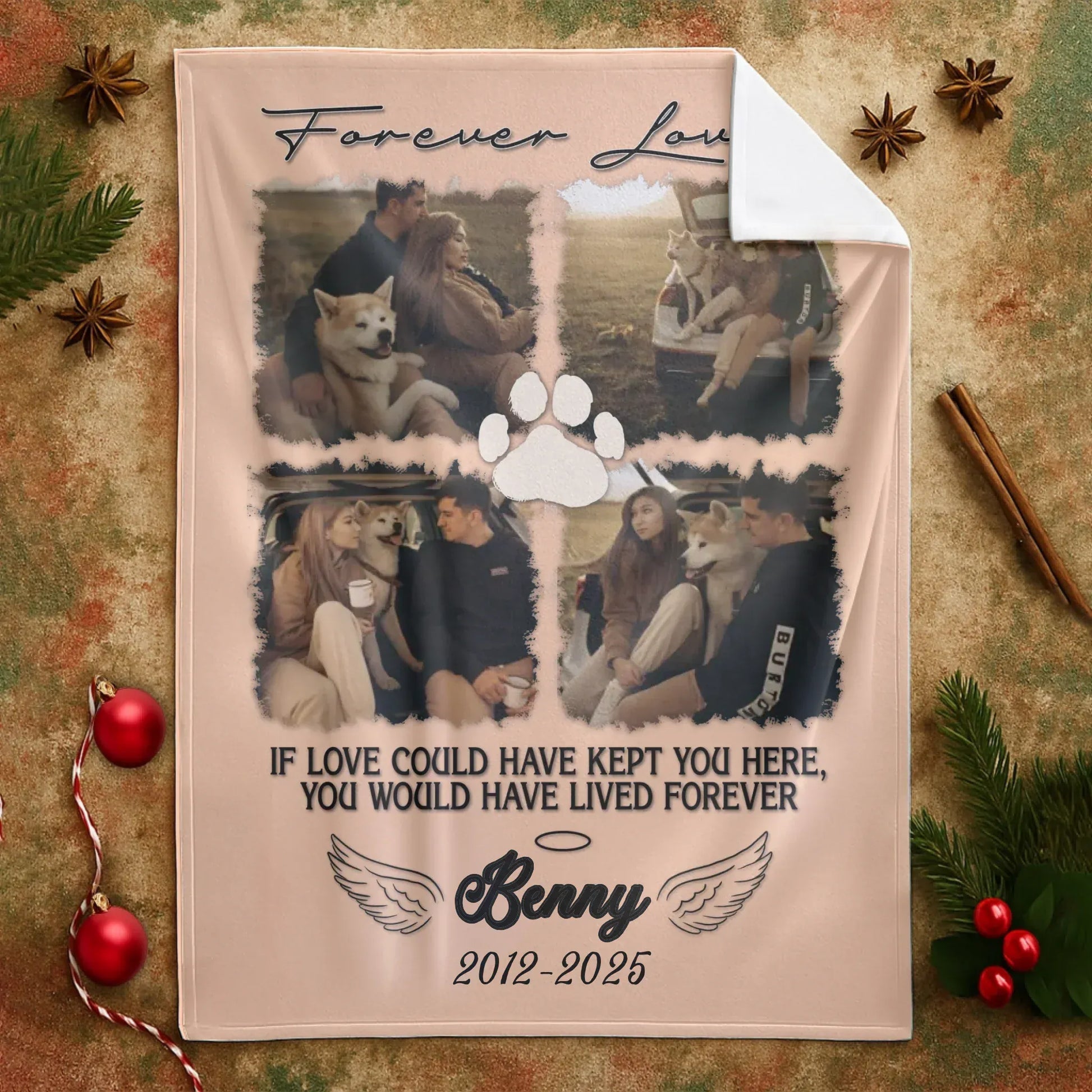 If Love Could Have Kept You Here - Personalized Dog Memorial Photo Blanket