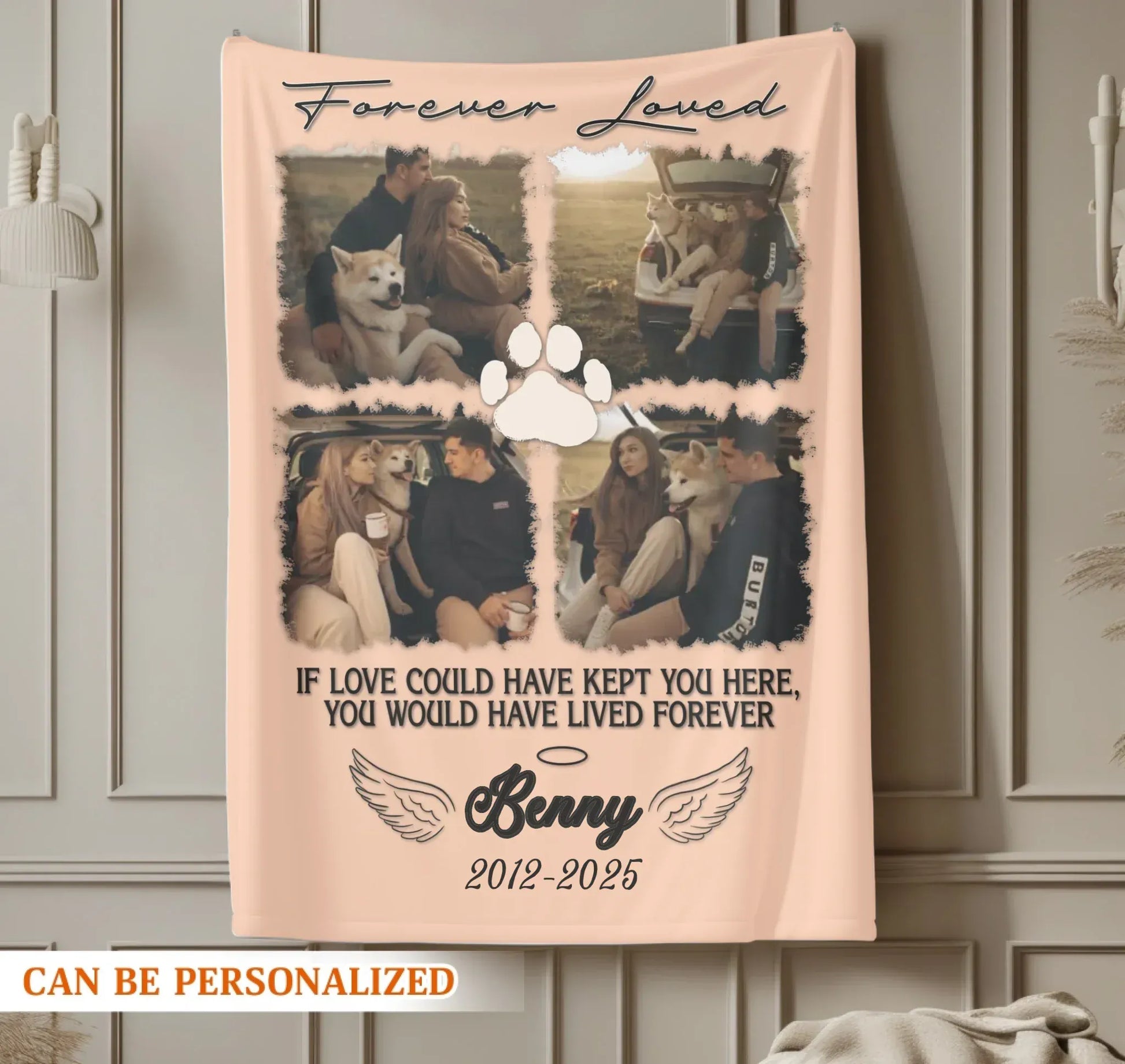 If Love Could Have Kept You Here - Personalized Dog Memorial Photo Blanket