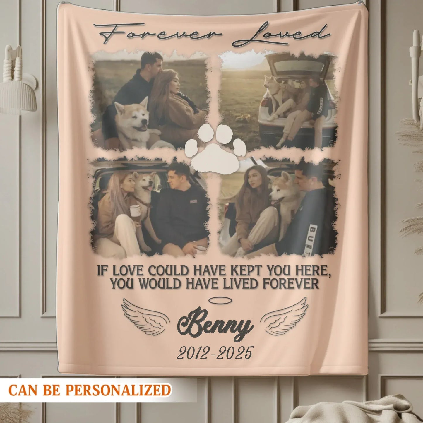 If Love Could Have Kept You Here - Personalized Dog Memorial Photo Blanket