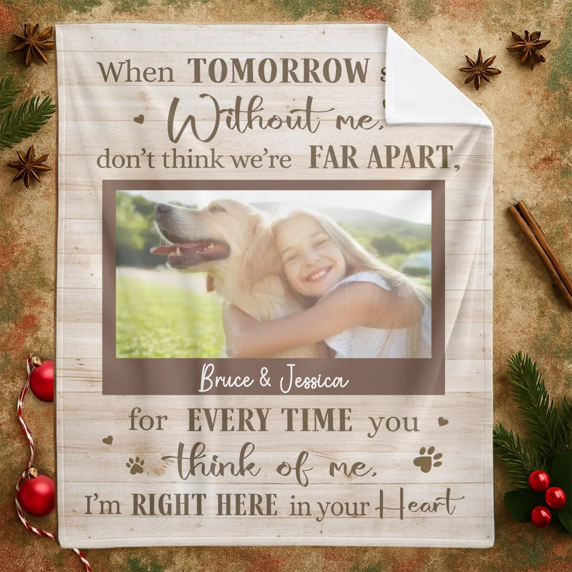 Personalized Blankets When Tomorrow Starts Without Me - Personalized Memorial Dog Photo Custom Blanket