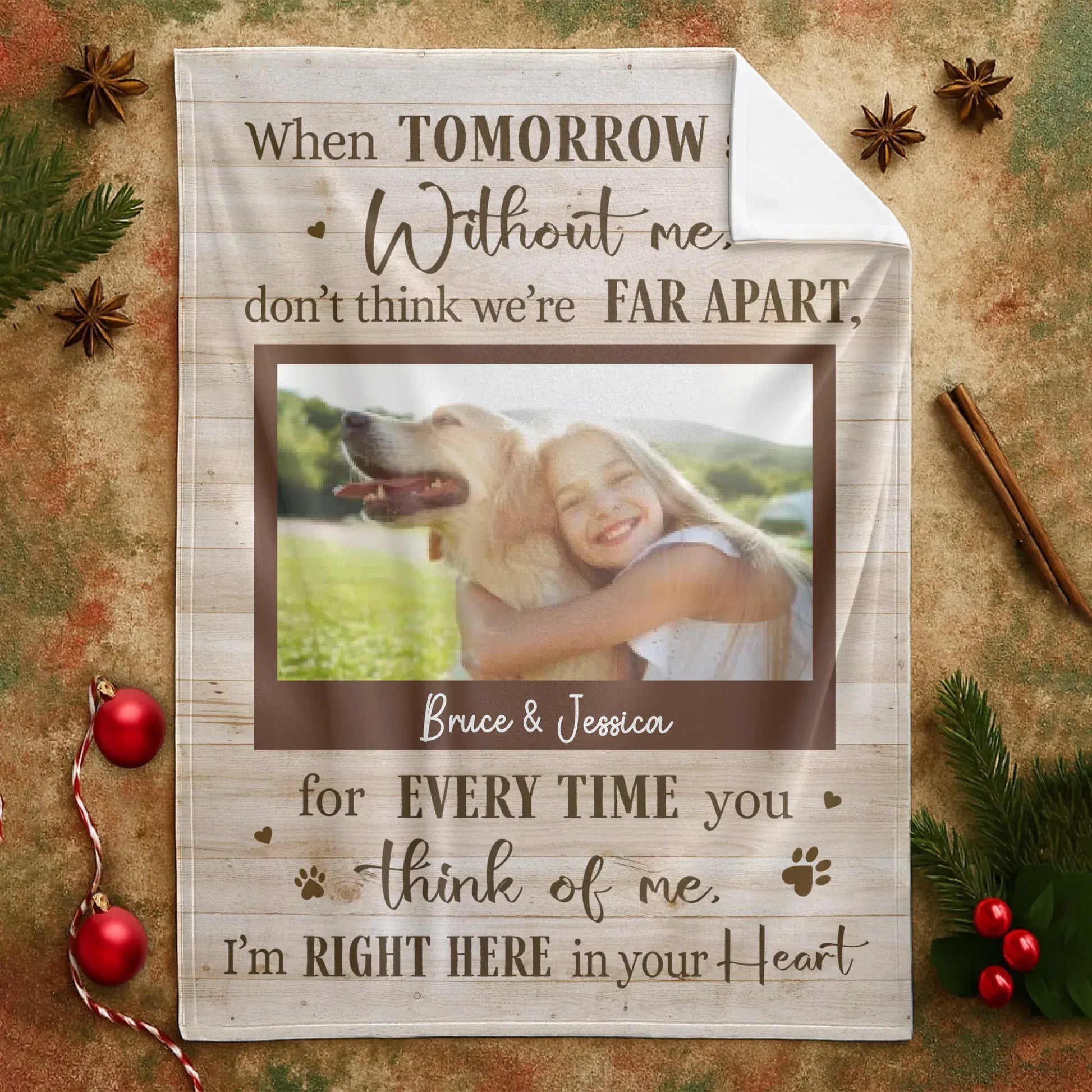 Personalized Blankets When Tomorrow Starts Without Me - Personalized Memorial Dog Photo Custom Blanket