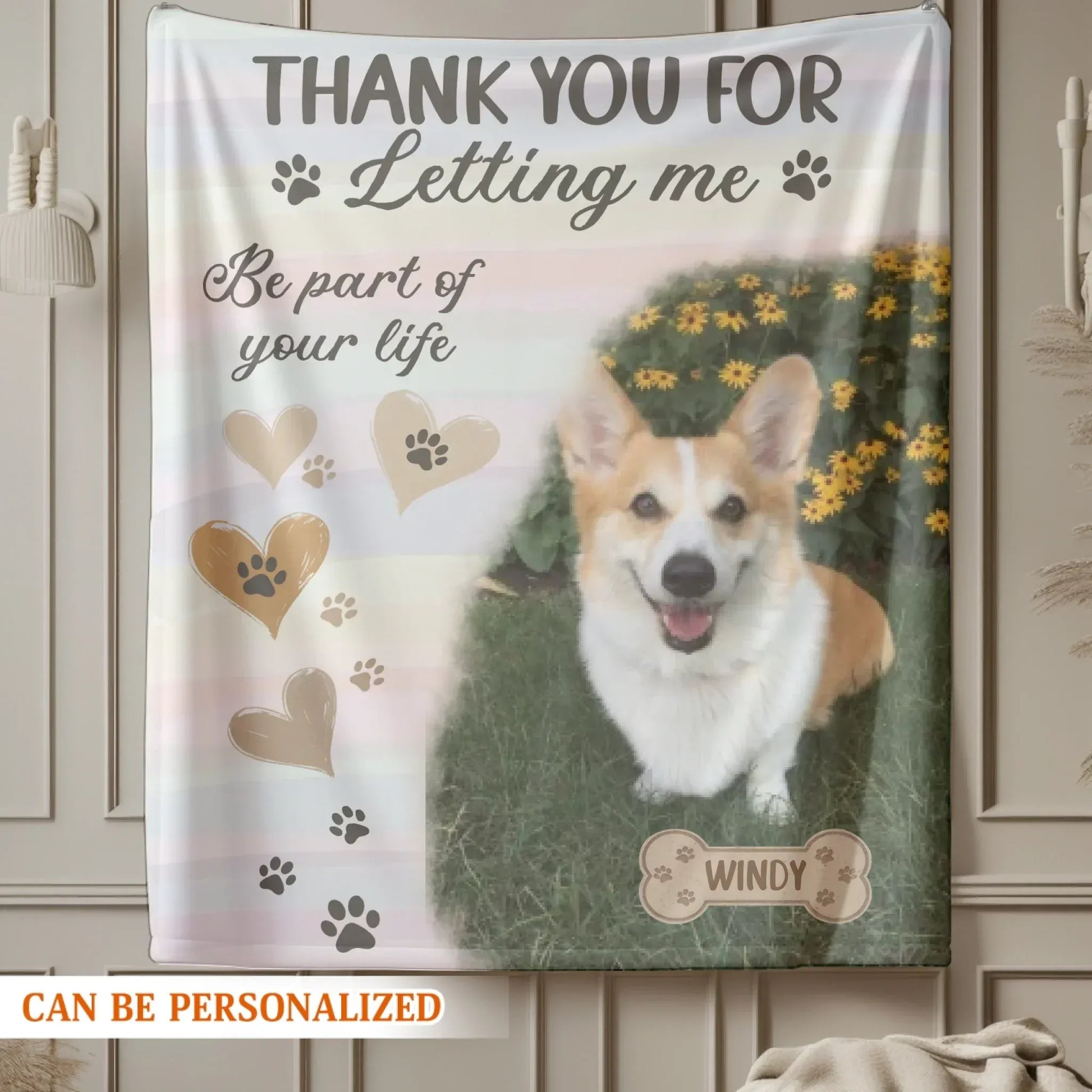 Personalized Blankets Thank You For Letting Me Be Part Of Your Life - Personalized Dog Photo Blanket