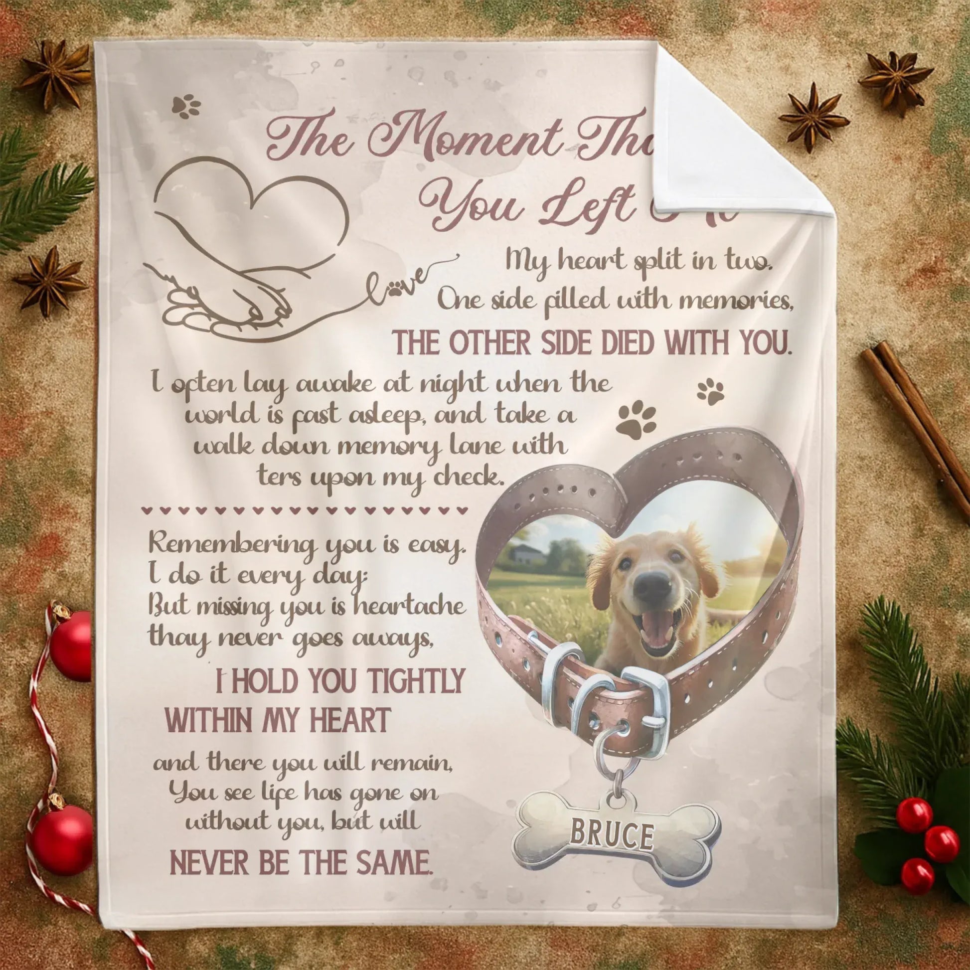 Personalized Blankets The Moment That You Left Me – Personalized Dog Memorial Photo Custom Blanket
