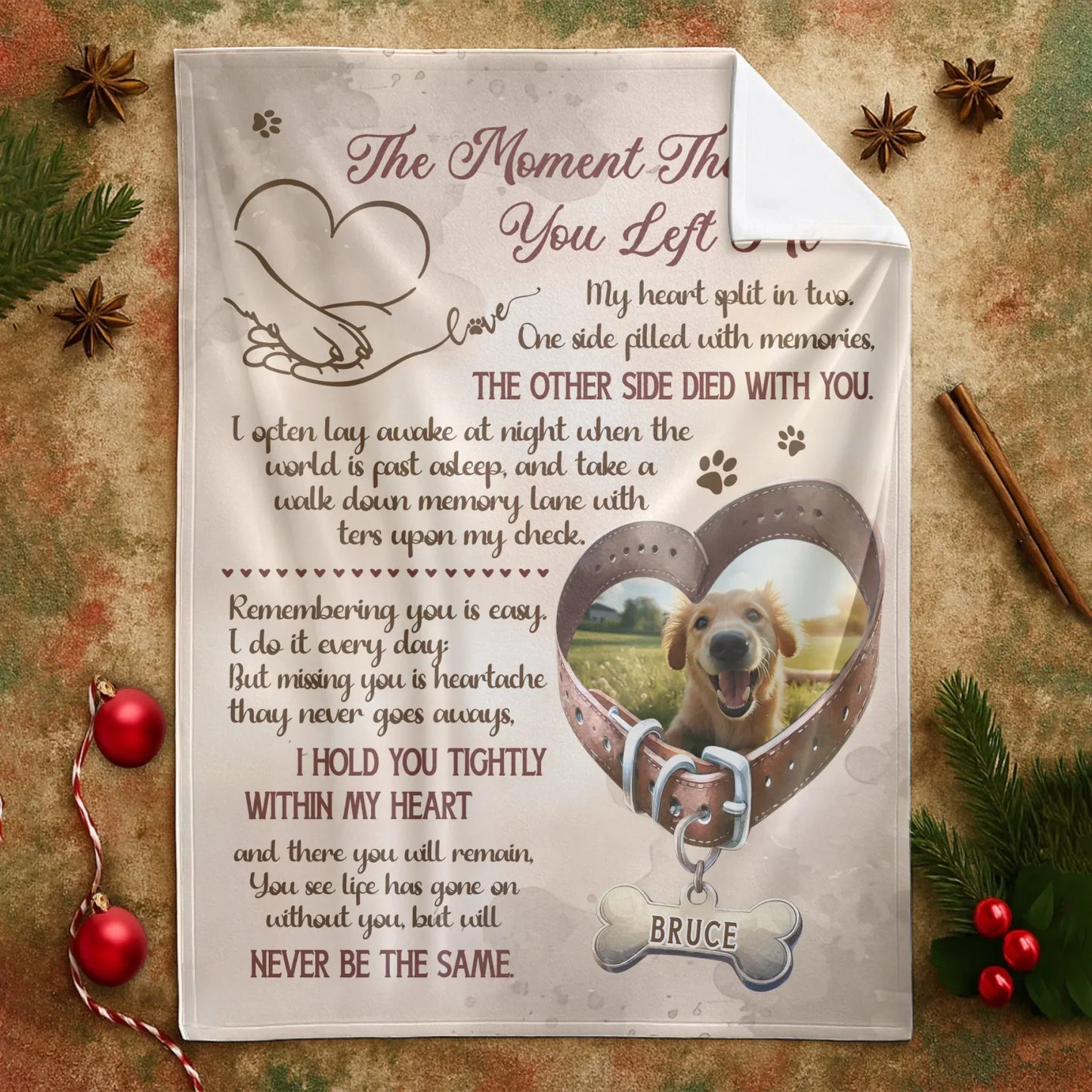 Personalized Blankets The Moment That You Left Me – Personalized Dog Memorial Photo Custom Blanket