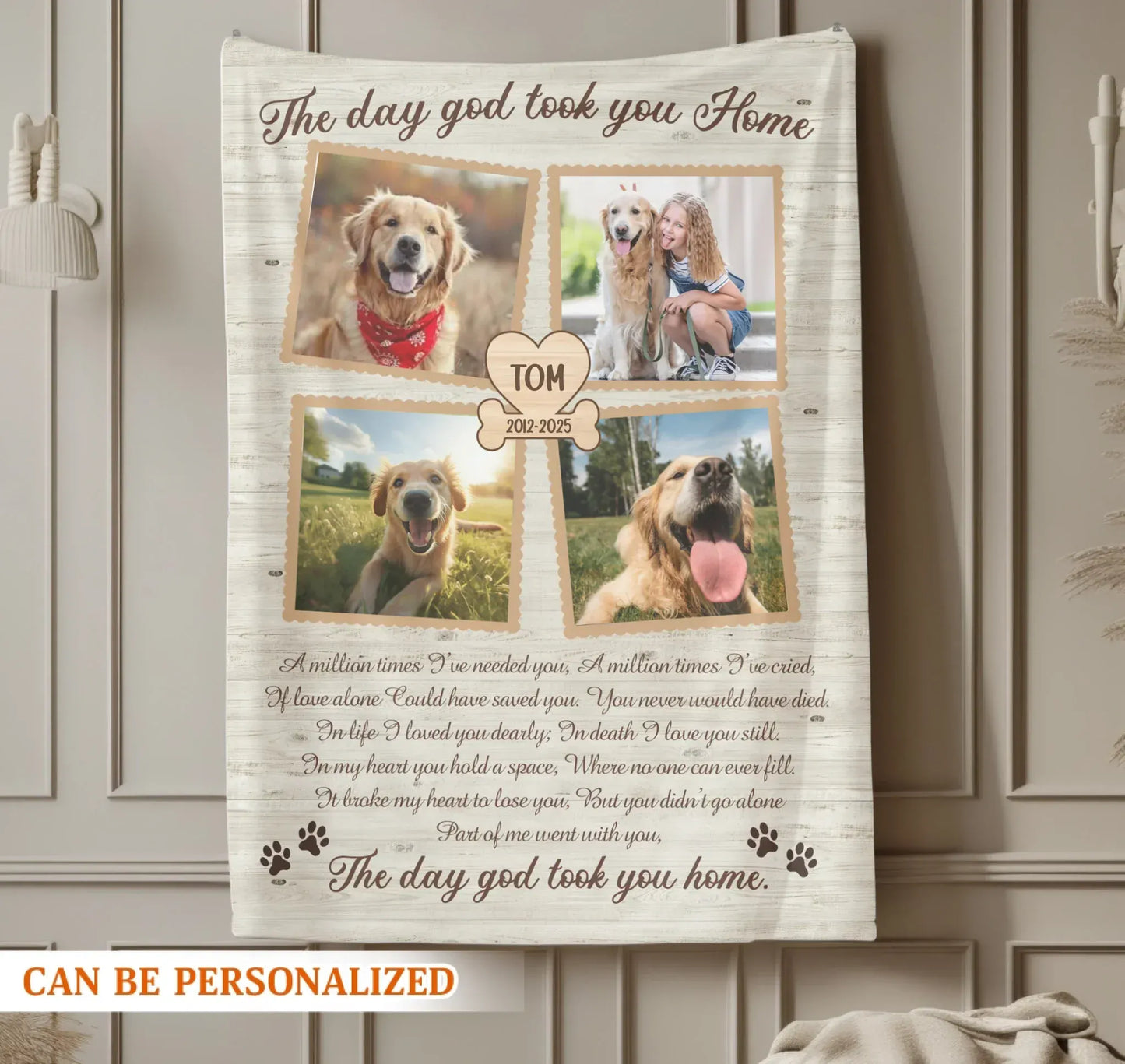 Personalized Blankets The Day God Took You Home – Personalized Dog Memorial Photo Custom Blanket
