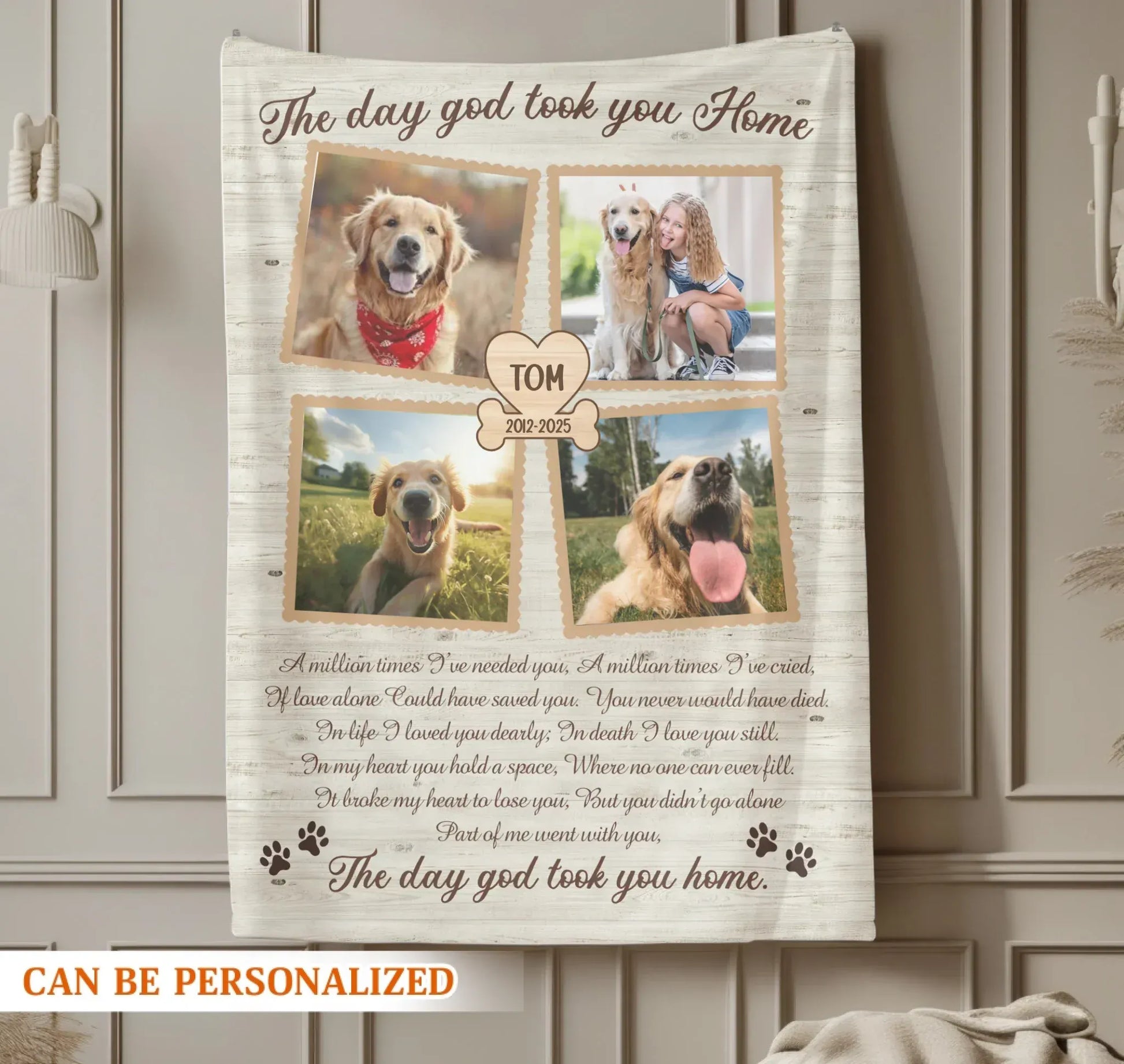 Personalized Blankets The Day God Took You Home – Personalized Dog Memorial Photo Custom Blanket