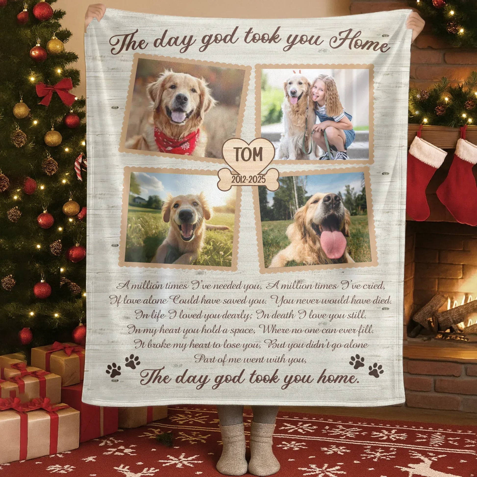 Personalized Blankets Blanket Custom KNT / White / 30x40in / 76x101cm The Day God Took You Home – Personalized Dog Memorial Photo Custom Blanket