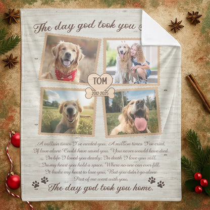 Personalized Blankets The Day God Took You Home – Personalized Dog Memorial Photo Custom Blanket