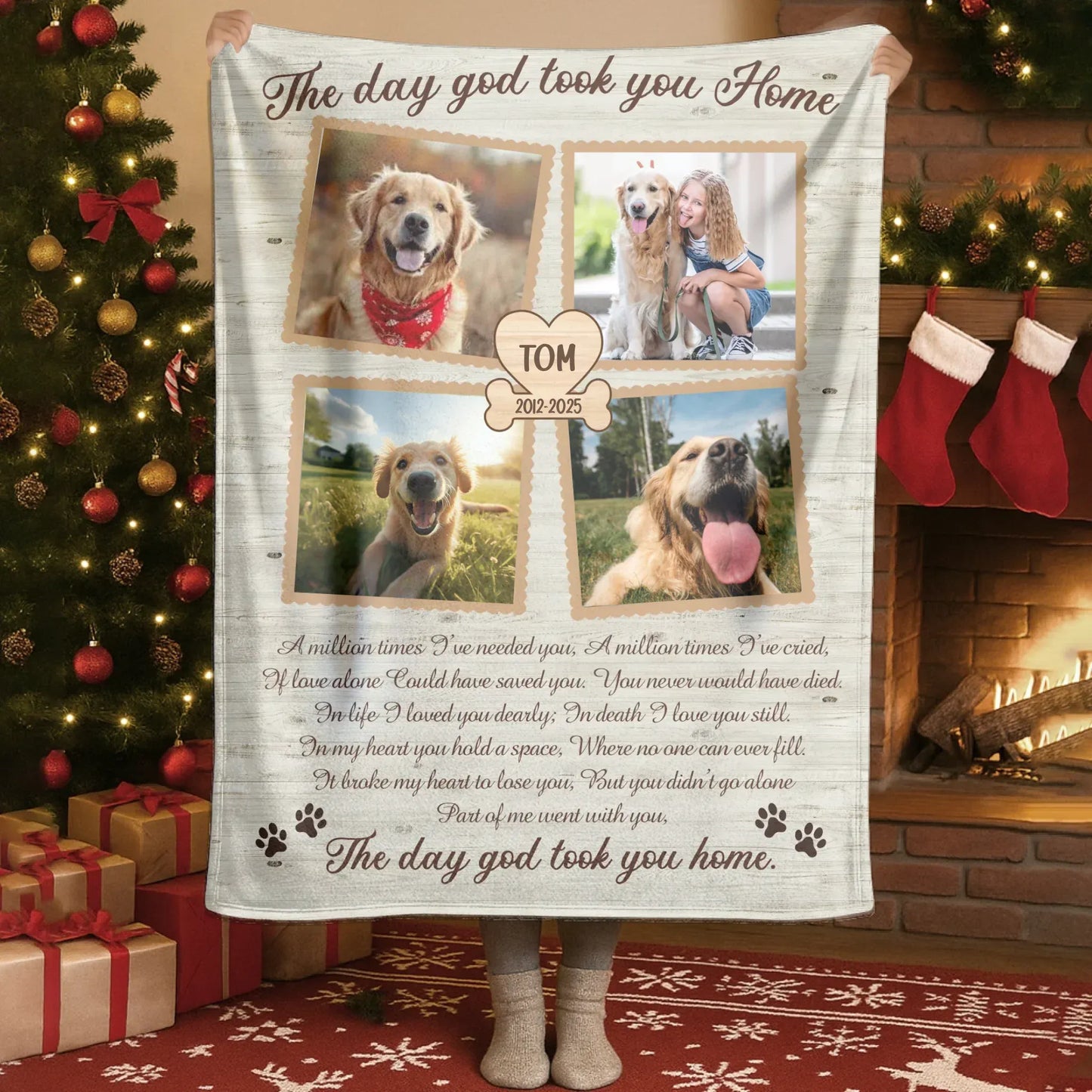 Personalized Blankets The Day God Took You Home – Personalized Dog Memorial Photo Custom Blanket